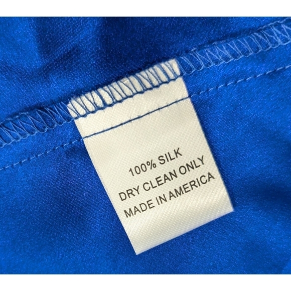 Amanda Uprichard Blue 100% Silk Wrap Front Dress Size Medium - Picture 6 of 7
